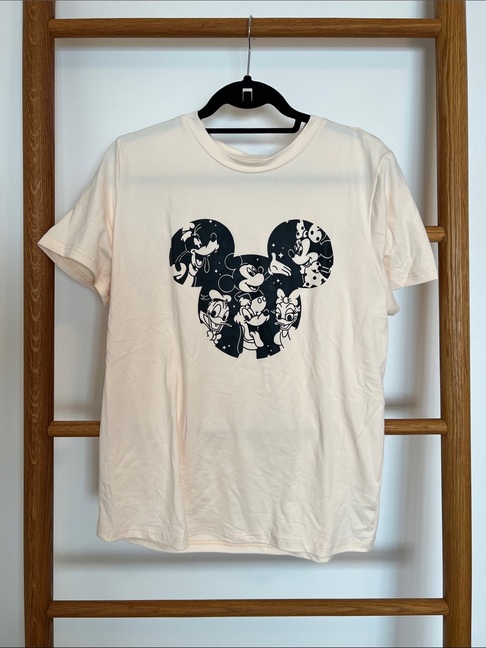Disney Mickey Mouse & Friends Silhouette Graphic Tee Shirt Cream - Size XL